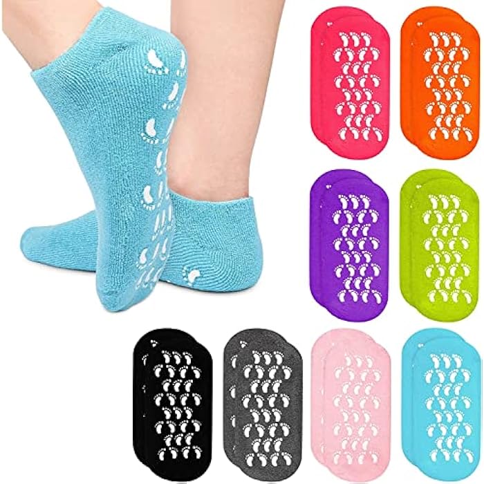 Spa Gel Socks Moisturizing and Repairing Cracked Skin, Dry Foot Care and Skin Care Foot Care (Light Pink) - Image 1